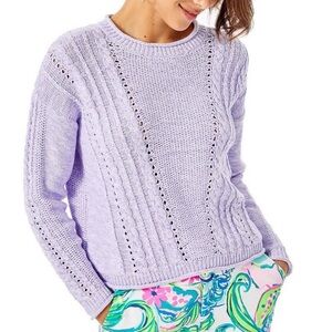 Lilly Pulitzer MAXCY SWEATER Light Lilac Verbena Marl Purple M